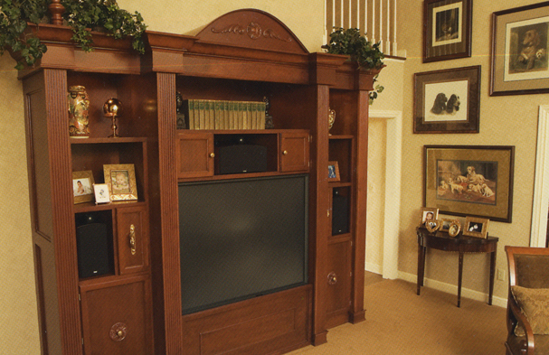 We built this cabinet to accommodate a television and music equipment before the newer products in today's world were available. This simple design remains classic.